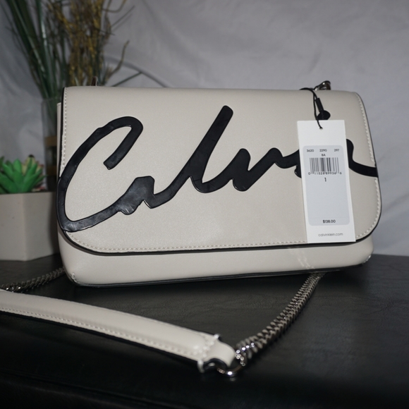CK sculpted logo flap bag MSRP $138 - Picture 1 of 4